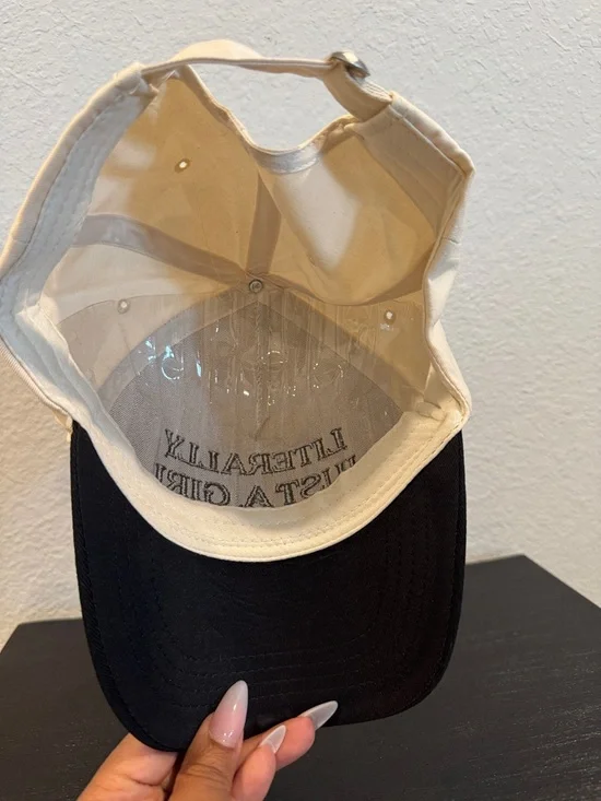 Cream & Black 'Literally Just A Girl' Baseball Cap - Picture 3 of 3
